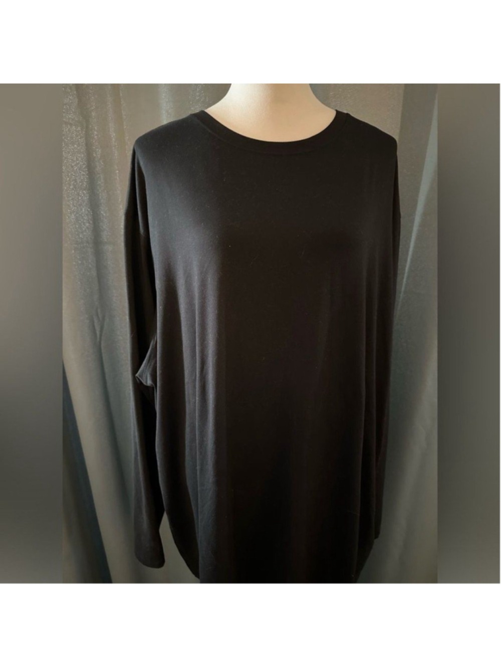 Lands' End Men's Black Long Sleeve Shirt 100% Cotton 3XL